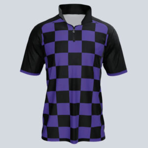 Checker Half Sleeve Quarter Zip Tee