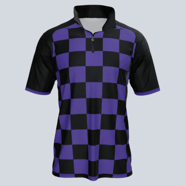 Checker Half Sleeve Quarter Zip Tee