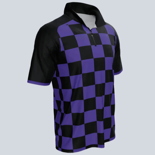 Checker Half Sleeve Quarter Zip Tee - Image 2